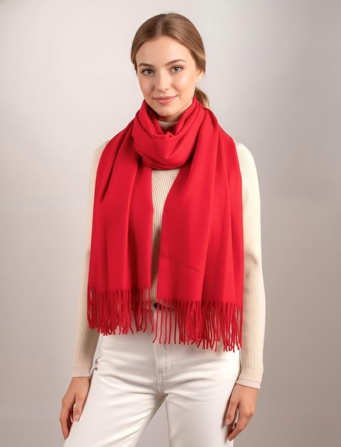 Achillea Warm Cashmere-Feel Winter Scarf – Pashmina Shawl Wrap, Blanket Scarf for Daily Wear, Travel & Cold Weather