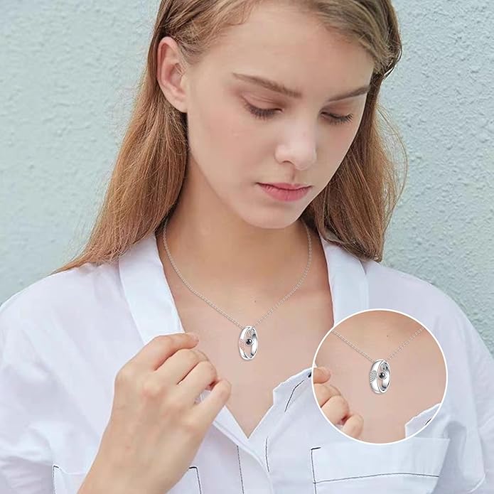 JBAERD Couples BFF Matching Necklaces 925 Sterling Silver Cross/Yin Yang/Sun Moon/Mountain Wave Pendant Necklace Anniversary Birthday Gifts