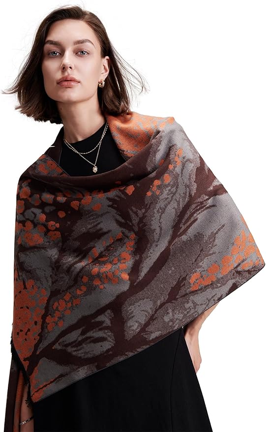 ZHE JIN Luxurious Silk Scarf Shawl Wraps for Women, Warm Scarves Winter Gift, 100% Brushed Mulberry Silk
