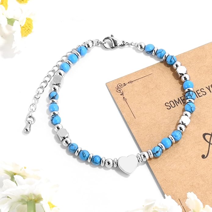 VIBILIA Cross Beaded Bracelets for Women, Inspirational Natural Heart Religious Bracelets for Women, Birthday Christian Gifts for Women on Thanksgiving Christmas Gifts