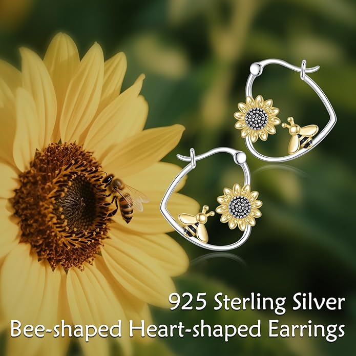 YFN Animal Earrings Sterling Silver Animal Heart Hoop Dangle Earrings Cute Jewelry Gifts for Women