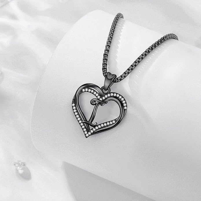INFUSEU Unique Initial Necklaces for Women Girls Small Heart Letter Jewelry, Meaningful Personalized Gifts