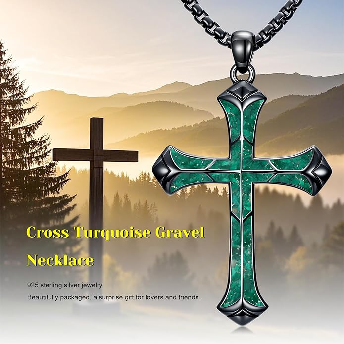 Cross Necklace for Men 925 Sterling Silver Celtic Cross Pendant Christian Jewelry Religious Christmas Gifts for Women