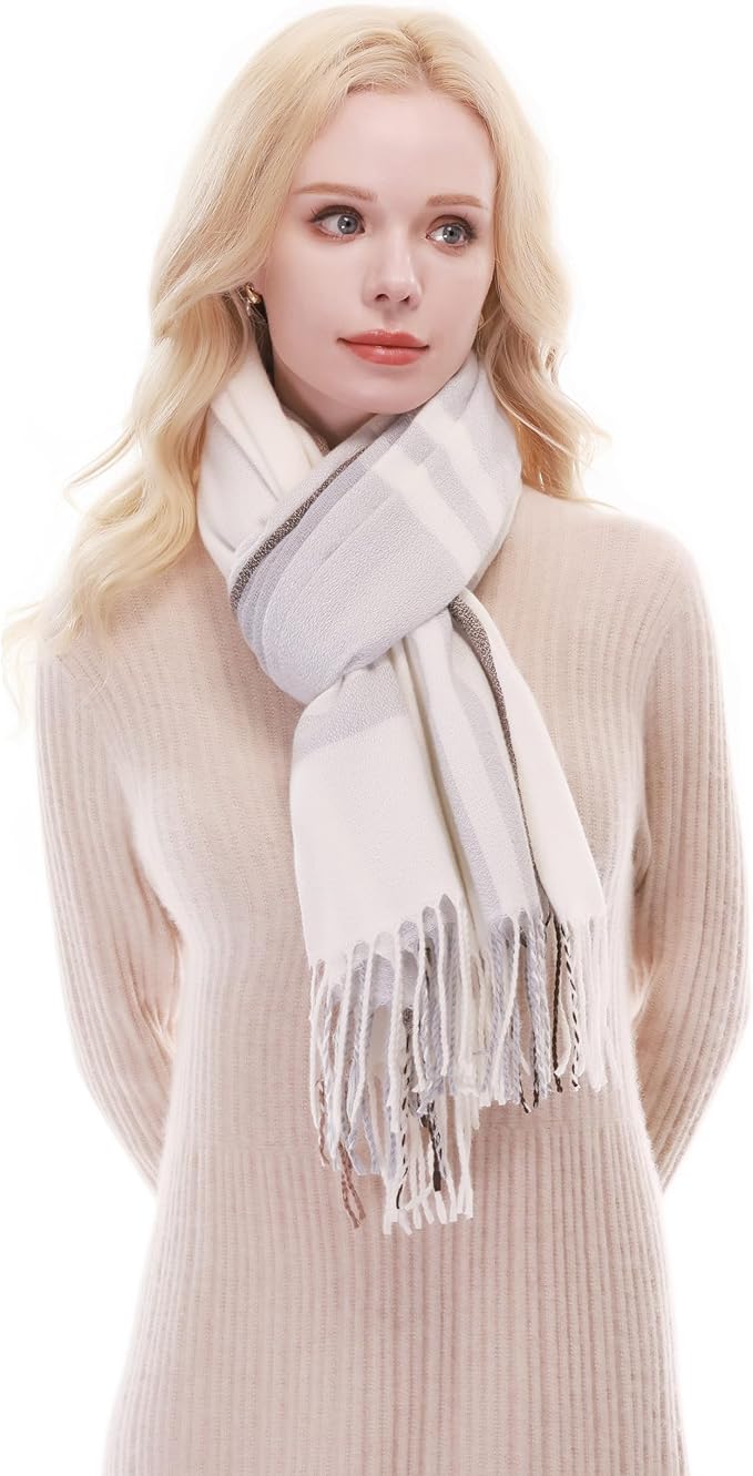 RIIQIICHY Plaid Scarf for Women Fall Winter Pashmina Scarves Wraps for Cold Weather Warm Large