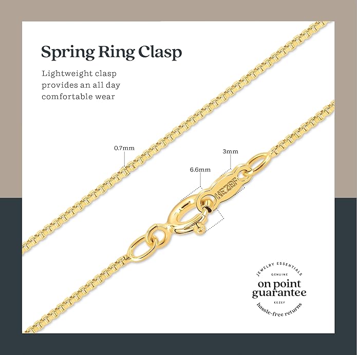 KEZEF 925 Sterling Silver Necklace for Women | Thin 0.7mm 18k Gold plated, Rose Gold chain for women, Silver chain necklace jewelry | cadena de plata 925 para hombre mujer