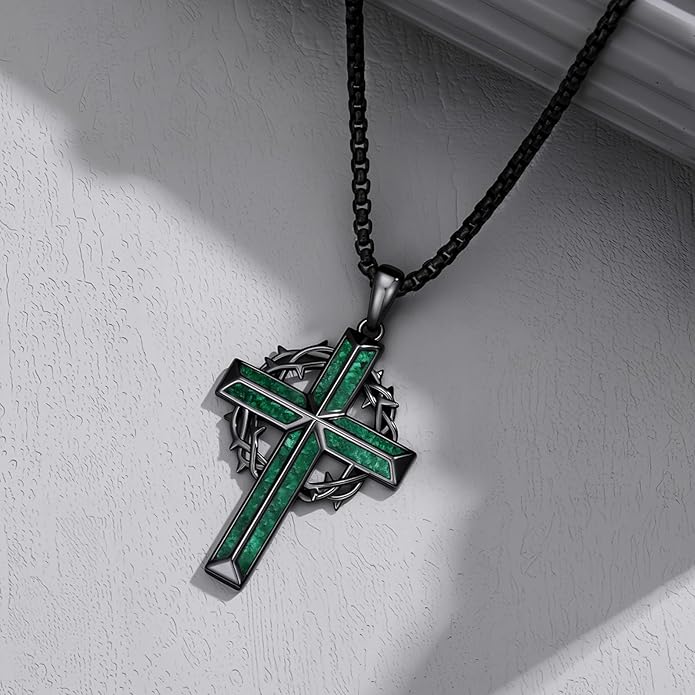 Cross Necklace for Men 925 Sterling Silver Celtic Cross Pendant Christian Jewelry Religious Christmas Gifts for Women