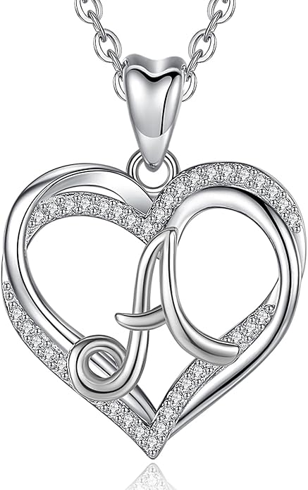 INFUSEU Unique Initial Necklaces for Women Girls Small Heart Letter Jewelry, Meaningful Personalized Gifts