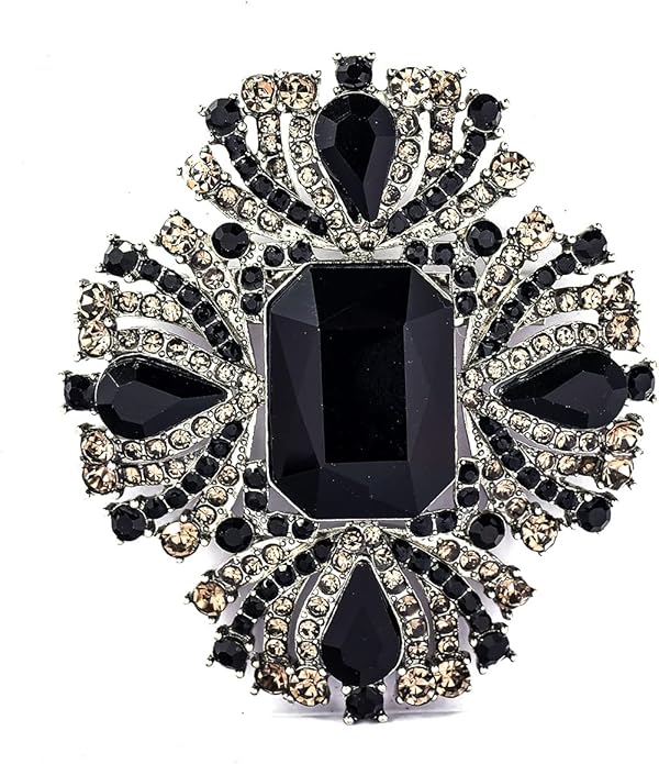 YOQUCOL Vintage Austrian Crystal Rhinestone Flowers Shaped Brooch Pin for Women Girls Lapel Pin for Sweater,Coat Dress Accessories