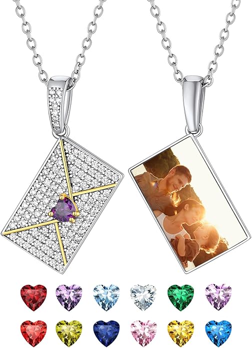 Supcare Locket Necklace That Holds Pictures-Engraved Photo Pendant Custom Jewellery Gifts for Men Women (with Jewellery Gift Box)