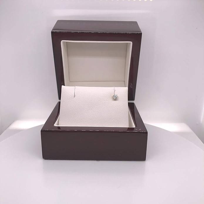 1/8 to 1 Carat Diamond Round Single Stud Earring in 14k White or Yellow Gold (H-I, I1-I2, cttw) 4-Prong Basket with Screw Back by Diamond Wish