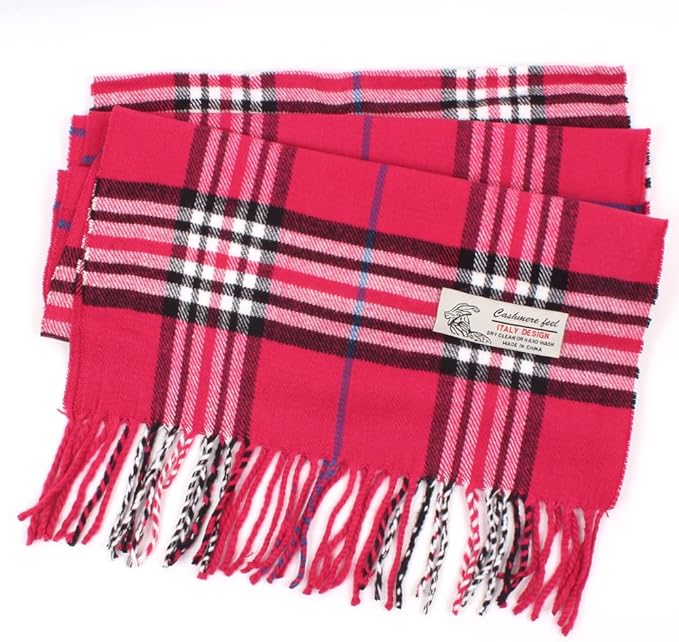 TZ Promise Tartan Plaid Cashmere Feel Classic Soft Luxurious Winter Scarf For Men Women
