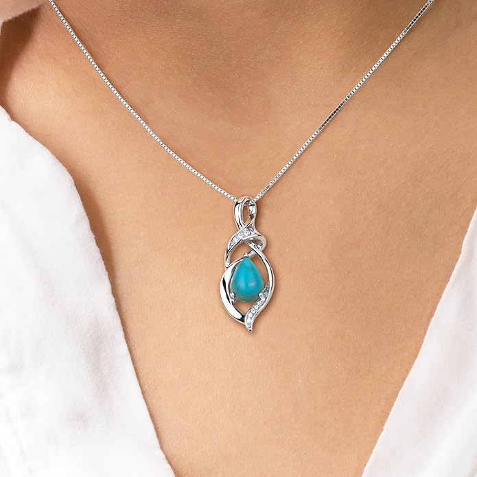 Birthstone Necklace for Women 925 Sterling Silver Necklace Birthday Gifts for Women Mom Wife 18"+2" Inch