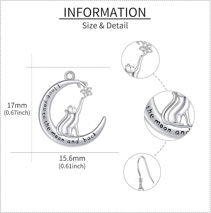 Animal Earrings 925 Sterling Silver Dangle Earrings Leverback Earrings Animal Jewelry for Women