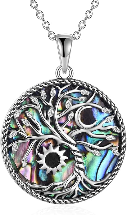 TIGER RIDER Tree of Life Necklace Sterling Silver Family Tree Pendant Jewelry for Mother Grandmother