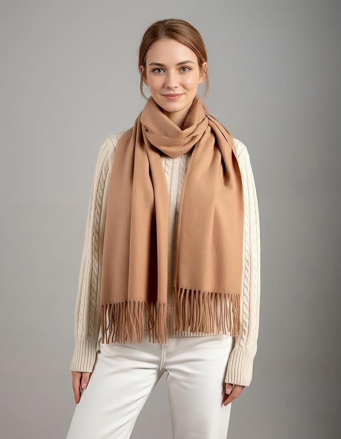 Achillea Warm Cashmere-Feel Winter Scarf – Pashmina Shawl Wrap, Blanket Scarf for Daily Wear, Travel & Cold Weather