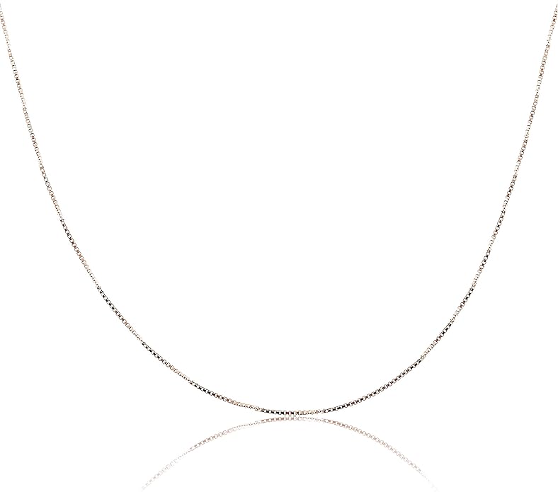 AJ's Collection Sterling Silver Chain Necklace In Silver, 14K Gold Plate or Rose Gold Plated