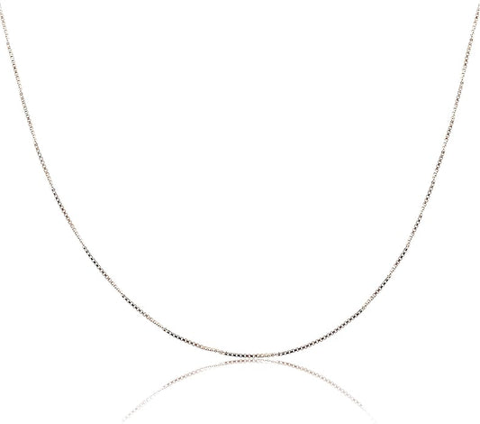 AJ's Collection Sterling Silver Chain Necklace In Silver, 14K Gold Plate or Rose Gold Plated