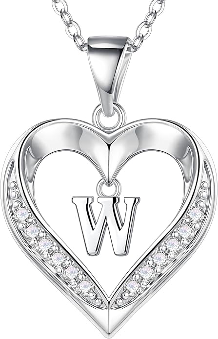 Turandoss Heart Initial Necklaces for Women - Dainty 14K Gold Plated CZ Heart Pendant Necklace with Tiny Letter A-Z, Non Tarnish Waterproof Trendy Jewelry Gifts for Mom Wife Girlfriend