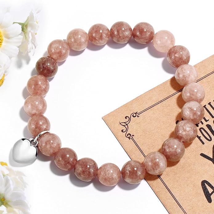 VIBILIA Cross Beaded Bracelets for Women, Inspirational Natural Heart Religious Bracelets for Women, Birthday Christian Gifts for Women on Thanksgiving Christmas Gifts