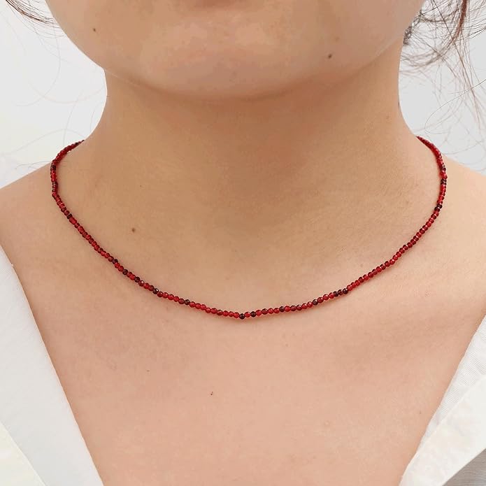 JSJOY Tiny Crystal Beaded Choker Necklaces for Women Colorful Beaded Necklace Dainty Choker Necklaces Simple Boho Jewelry Gifts for Teens Handmade Bead Necklaces Gifts