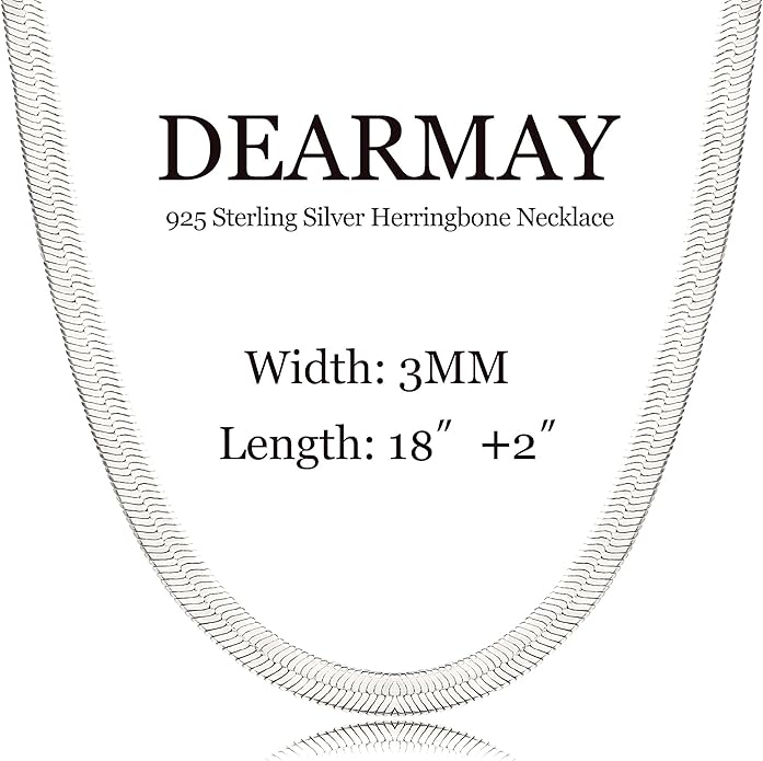 DEARMAY 14K Gold Plated Necklaces for Women, Dainty Gold Herringbone Choker Necklace Thin Layered Snake Chain Jewelry for Gifts