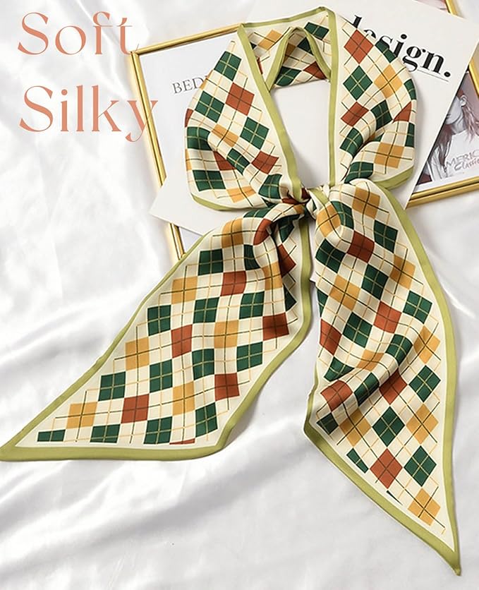 Dailyacc Hair Scarf for Women Fashion Silky Satin Headscarf Wrap Breathable Lightweight Neck Scarves For Handbag