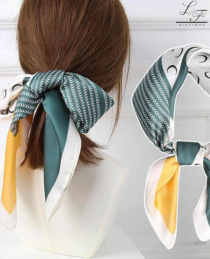 Hioyiwse Satin Bandanas Head Scarf For Women Hair Scarves Accessories Lightweight Fashion Wrap Neck Silk Sleeping Headscarf