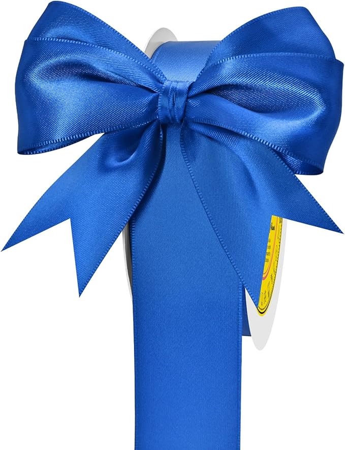 LEEQE Double Face Satin Ribbon 1-1/2 inch X 50 Yards Polyester Royal Blue Ribbon for Gift Wrapping Very Suitable for Weddings Party Hair Bow Invitation Decorations