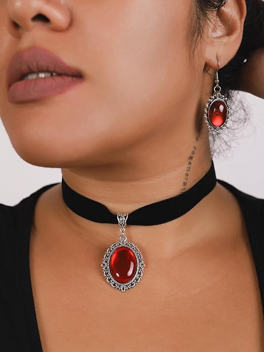 Sacina Black Velvet Victorian Choker, Black Choker, Goth Gothic Necklace, Vintage Necklace, Costume Jewelry, Halloween Christmas Jewelry Gift for Women