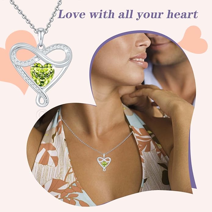 925 Sterling Silver Infinity Necklace - Exquisite Silver Jewelry for Women, Love Heart Necklace for Birthday, Anniversary, Valentine’s Day - Ideal Gift for Girlfriend, Wife, Mom, or Her