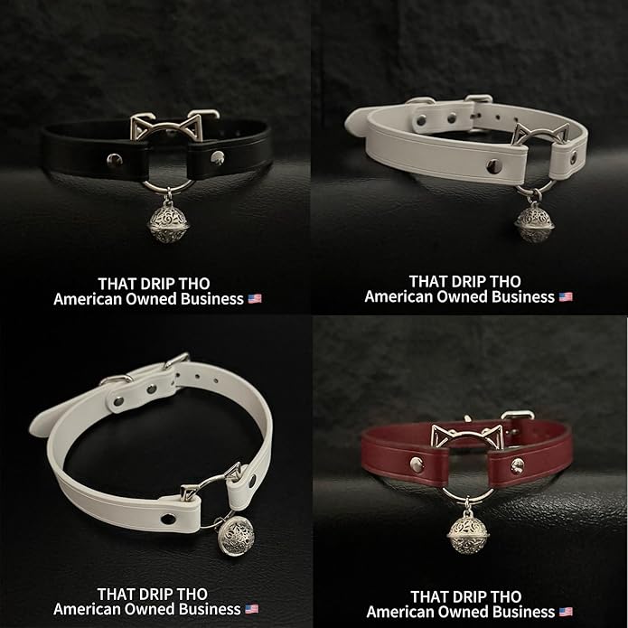 Leather Choker Necklaces for Women, Choker with Bell,Choker Necklace for Women,Kitten Collar，Necklace Western Jewelry for Women.