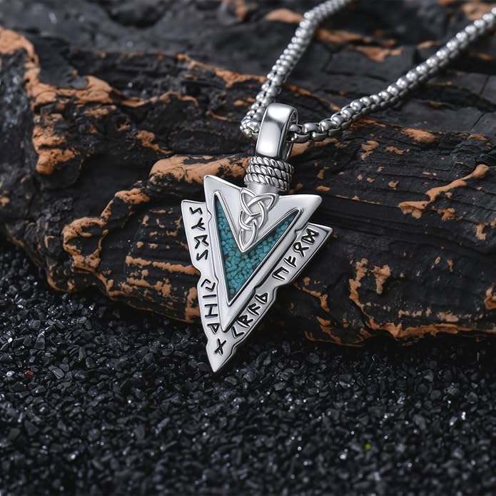 Taioiat viking Pendant Necklace for Men Nordic Celtic 925 Sterling Silver Vintage Mjolnir Jewelry Norse Vikings Gift for Women
