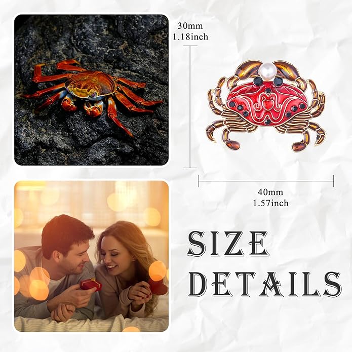 LuvQaze Animal Brooch for Women Men Zirconia Rhinestone Abalone Shell Animal Lapel Pin Christmas Birthday Holiday Gift for Wife Mother Girlfriend Daughter
