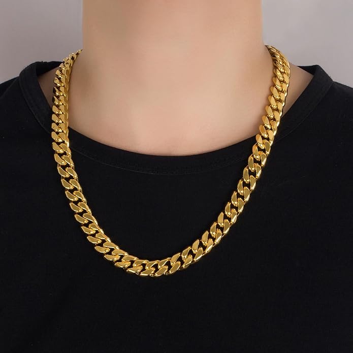 Dankadi Fashion 925 Sterling Silver Solid Miami Cuban Link Chain Necklace 8MM & 12MM- Curb Cuban Thick Big Link Choker For Men 20 "22" 24 "26" 28" Fine Jewelry