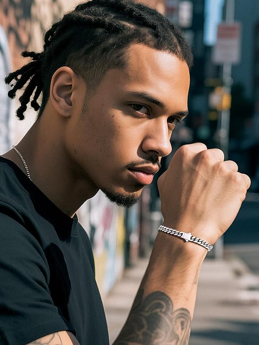 Richsteel 5/7/9/12mm Wide Miami Cuban Link Chain Bracelet for Men Women,Stainless Steel/Gold/Black Plated,7.4/8.2/9 Inch Length,Hip Hop Urban Street-wear Jewelry(Gift Wrapped)