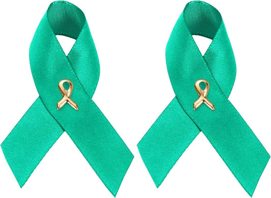 1/2/5/10/25/50/100pcs Satin Awareness Ribbon Pins (Pick your color), for Cancer & Disease Awareness, Bulk Quantities for Fundraising, Events, Gift Giving