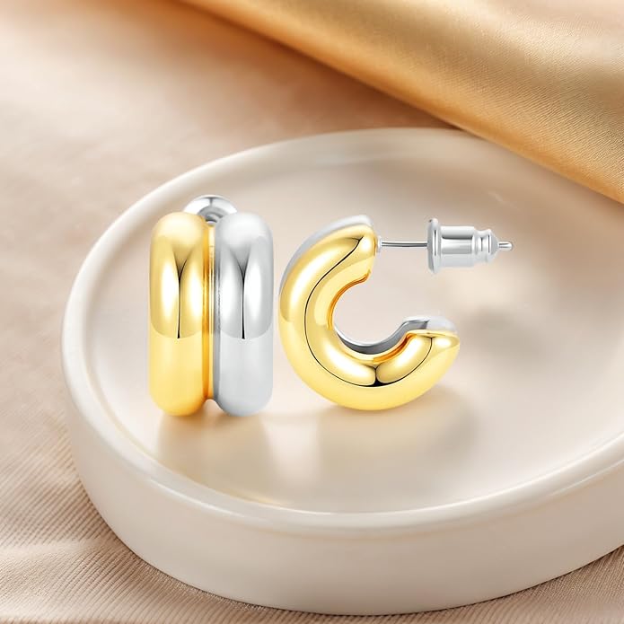 Trendy 14K Gold Plated Knot Earrings are Thick and Charming Pendant Earrings for Women They are Lightweight Hypoallergenic Fashion Accessories Jewelry Gifts for Women