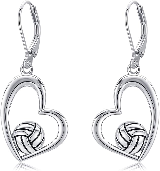 Pickleball/Tennis/Soccer/Volleyball/Golf/Hockey/Basketball Earrings for Women 925 Sterling Sliver Sports Ball Earrings Pickle Ball Dangle Earrings Pickleball Jewelry Gifts for Women Lover