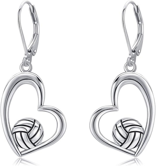 Pickleball/Tennis/Soccer/Volleyball/Golf/Hockey/Basketball Earrings for Women 925 Sterling Sliver Sports Ball Earrings Pickle Ball Dangle Earrings Pickleball Jewelry Gifts for Women Lover