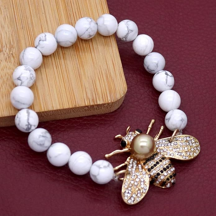 Honey Bee Brooches Crystal Insect Themed Bee Brooch Animal Fashion Shell Pearl Brooch Pin Gold Tone