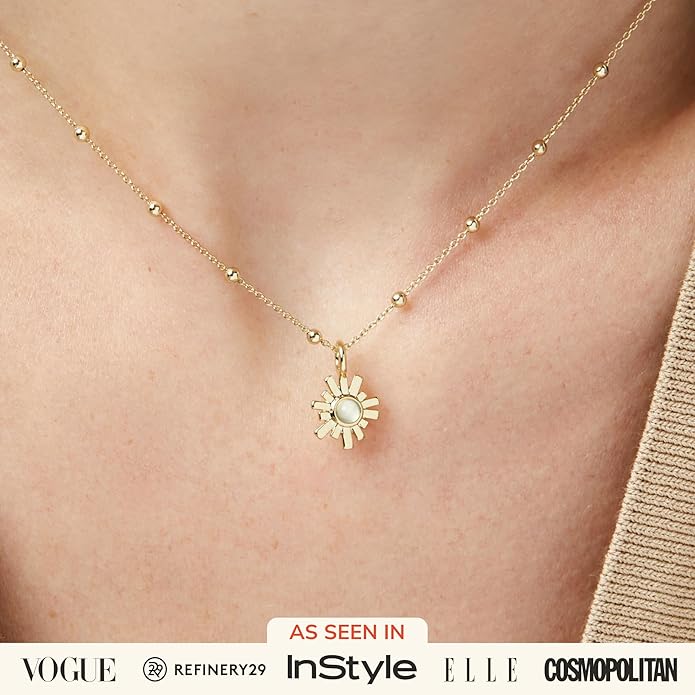 Ana Luisa Pendant Necklaces for Women - 14K Gold Plated and Silver Rhodium Necklace - Pearl, Heart, Circle, Moonstone, Gemstone, Knot Charm Styles - Hypoallergenic, Dainty, Trendy Layering Necklaces