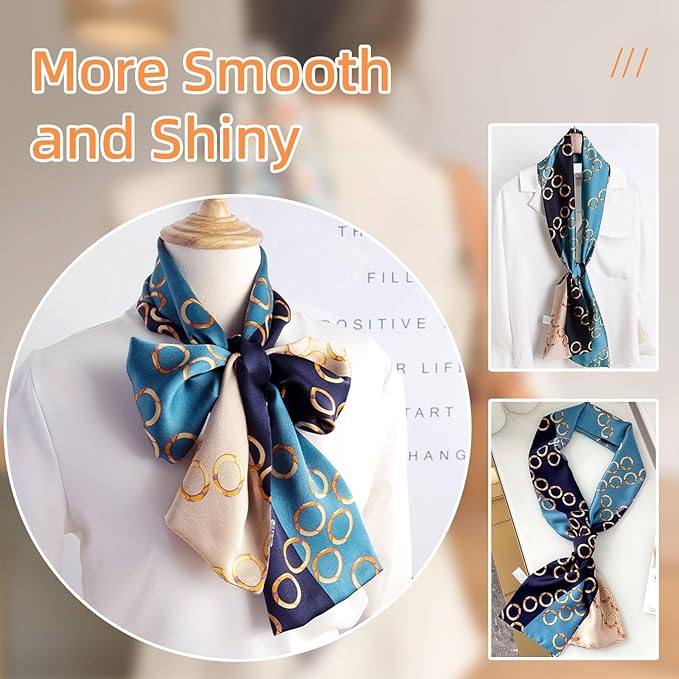 Dailyacc Hair Scarf for Women Fashion Silky Satin Headscarf Wrap Breathable Lightweight Neck Scarves For Handbag