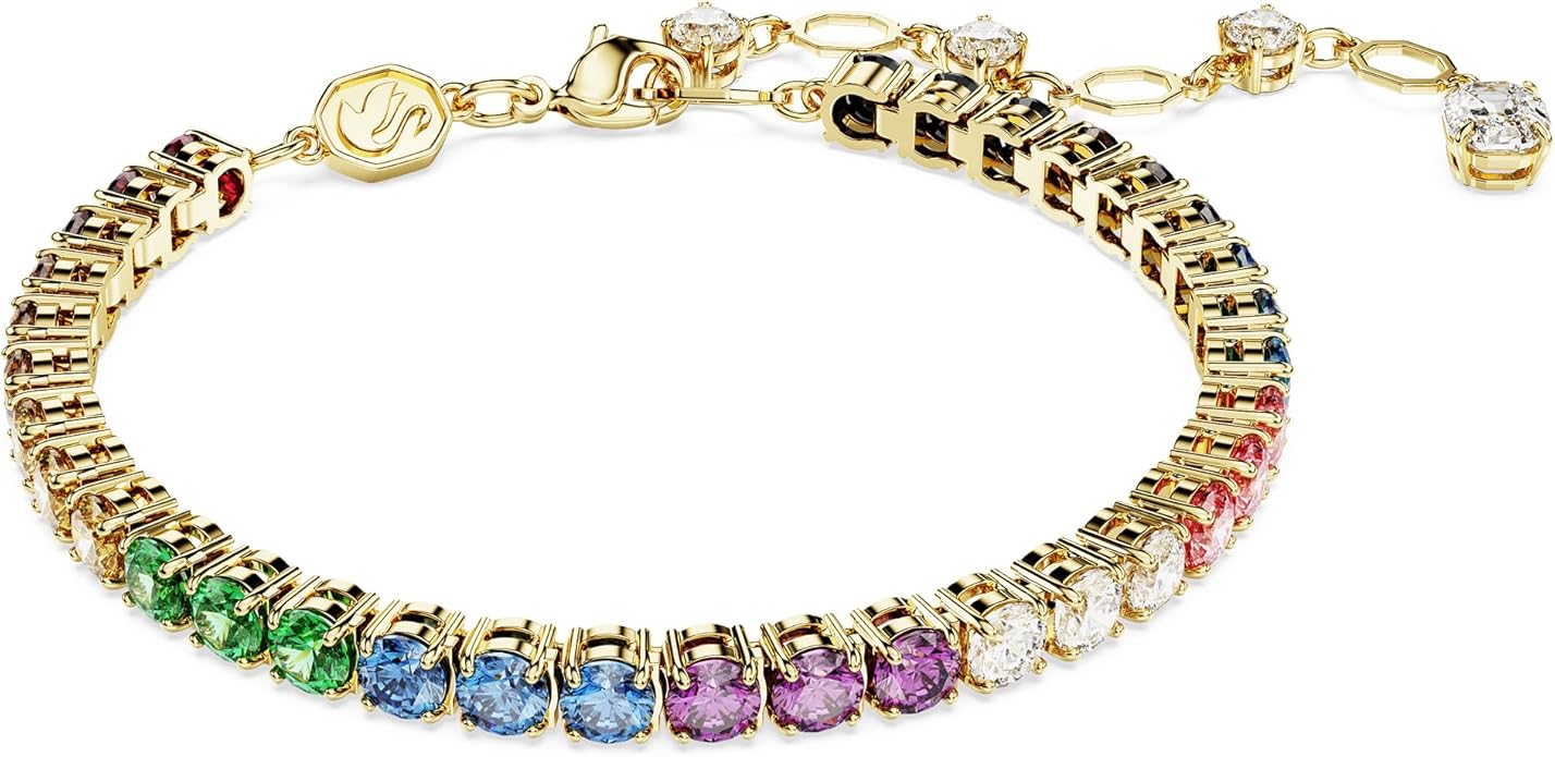 Swarovski Matrix Hoop Earrings, Bracelet, Tack Pin, Multicolored Crystals, Gold-Tone Finish