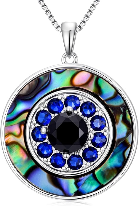 WINNICACA Sterling Silver Evil Eye Necklace Protection Crystal Pendant for Women Good Luck Vintage Evil Eye Pendant Jewelry Birthday Gifts for Women Friend Female