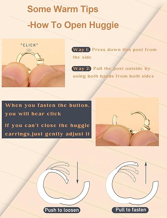 LOLIAS Small 14K Gold Plated Chunky Hoop Earrings for Women Hypoallergenic Silver Earrings Set for Sensitive Ears Non Tarnish Huggie Hoops Earring Stacks for Multiple Piercing Jewelry Lightweight 3Pairs