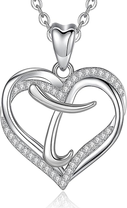 INFUSEU Unique Initial Necklaces for Women Girls Small Heart Letter Jewelry, Meaningful Personalized Gifts