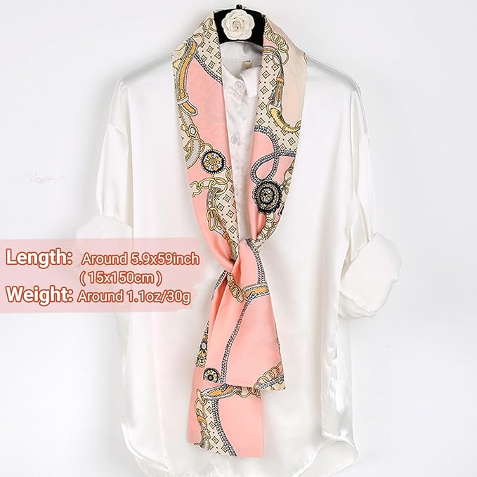 Dailyacc Hair Scarf for Women Fashion Silky Satin Headscarf Wrap Breathable Lightweight Neck Scarves For Handbag