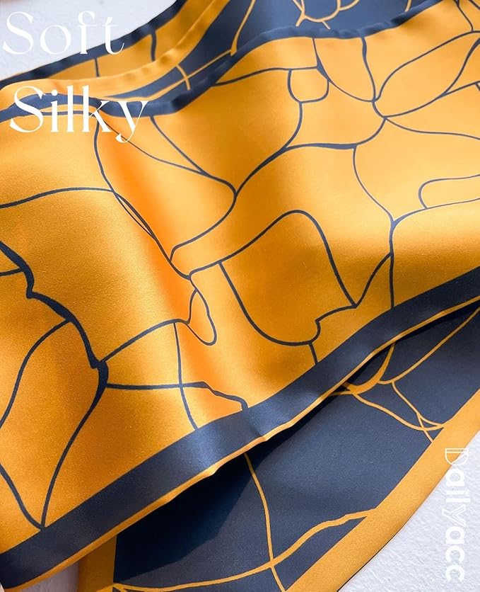 Dailyacc Hair Scarf for Women Fashion Silky Satin Headscarf Wrap Breathable Lightweight Neck Scarves For Handbag