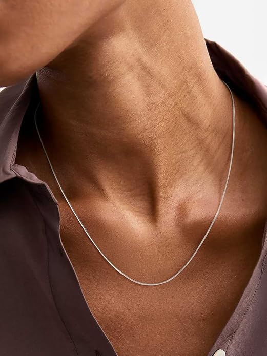 ChainsHouse Snake Chain Necklace for Women 1.2mm, 18-30" Adjustable with 5cm Extender for Pendants Lockets, Rose Gold/Stainless Steel/Black/14K Gold Hypoallergenic Dainty Jewelry Gift