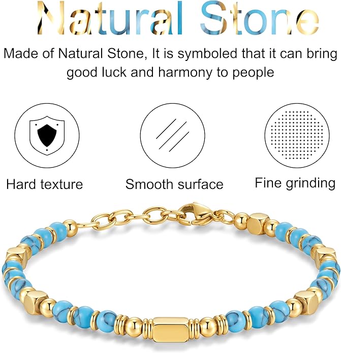 Beaded Bracelets for Women - Silver and Gold Boho Bracelets, Trendy Jewelry Gifts for Lover, Mom, Friends